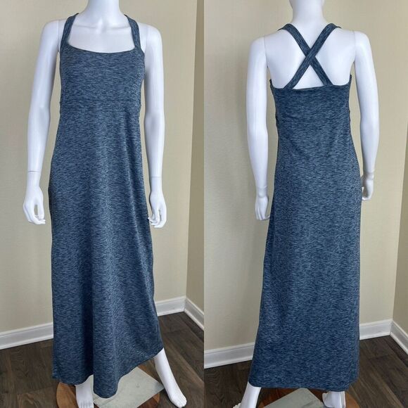 Eddie Bauer Women's Size S Blue Space Dye Jersey Maxi Dress Casual Outdoor - Picture 1 of 17